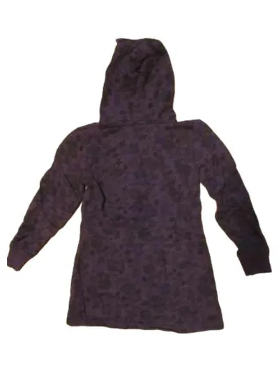 YIGGA Mädchen Kapuzenkleid Hoodie Kleid Gr. 146 Lila Blumenmuster