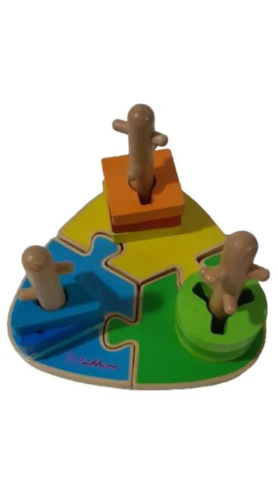 Eichhorn Steckpuzzle Holzspielzeug 4-teilig bunt Formen Lernspielzeug