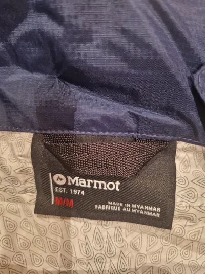 Marmot Herren Regenjacke Gr. M Blau Outdoor Kapuze Windbreaker