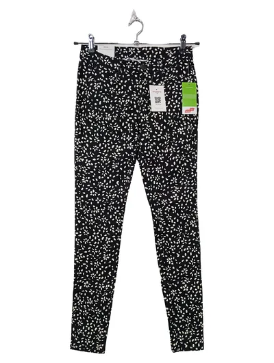 Takko Fashion Damen Stoffhose Blumenmuster Schwarz Gr. 38 M L31
