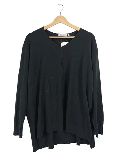 Liberty Woman Pullover Damen Viskose Langarm Asymmetrisch Schwarz 44