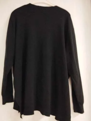 Liberty Woman Pullover Damen Viskose Langarm Asymmetrisch Schwarz 44