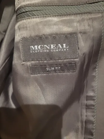 McNeal Herren Anzug Sakko mit Hose Slim Fit Gr. 48 Grau Business