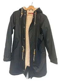 Derbe Parka Damen Gr. 38 Petrol Kapuze Sherpa-Futter Maritim 2