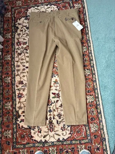 Walbusch Herren Stoffhose Chino Klassisch Beige Baumwolle Gr. W26/XL