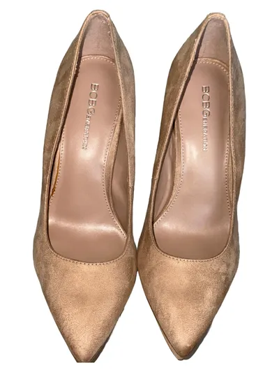 BCBGeneration Damen Plateau Pumps Elegant Faux-Wildleder Beige Gr. 37,5