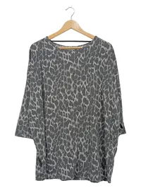 ever.me Damen Pullover Leopardenmuster Oversize Grau XL Animal-Print 1
