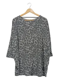 ever.me Damen Pullover Leopardenmuster Oversize Grau XL Animal-Print 2