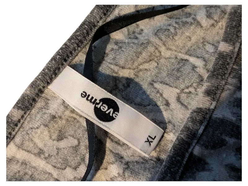 ever.me Damen Pullover Leopardenmuster Oversize Grau XL Animal-Print 3