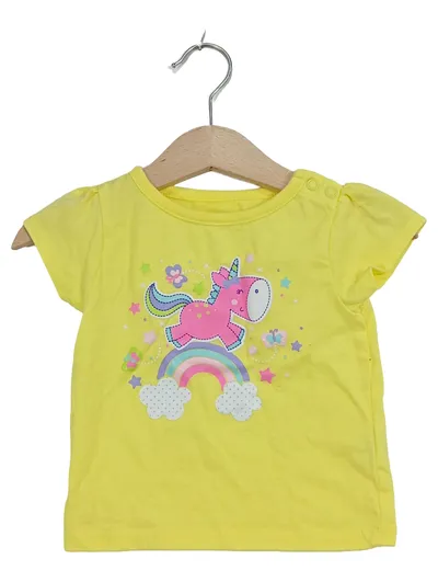 Garanimals T-Shirt Mädchen Gr. 68 Einhorn Regenbogen Gelb Baby