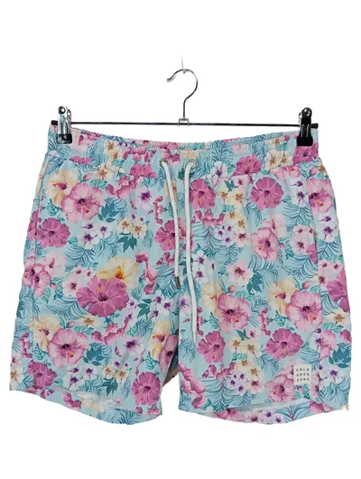 COLOURS & SONS Badeshorts Herren Gr. L Blumenmuster Türkis Pink