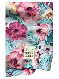 COLOURS & SONS Badeshorts Herren Gr. L Blumenmuster Türkis Pink 3