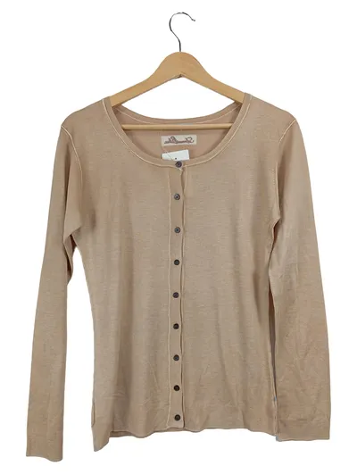 Strenesse Blue Damen Strickjacke Cardigan Beige Gr. M 38 Baumwolle Langarm