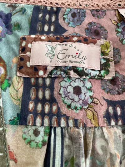 Emily van den Bergh Damen Bluse Patchwork Langarm Gr. 40 Baumwolle Bohemian