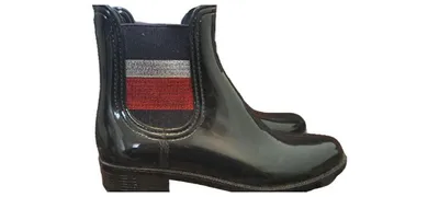 Tommy Hilfiger Damen Chelsea Gummistiefel Gr. 38 Blau Regenstiefel