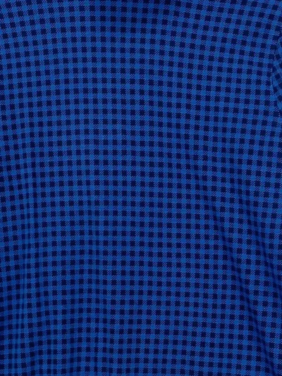 Lands' End Damen Rollkragen Pullover Kariert Blau Baumwolle Gr. S