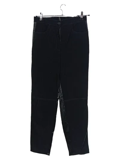 Ulla Popken Damen Anzughose Schwarz Elegant Satin-Details Gr. 44