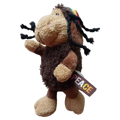 NICI Plüsch Schlüsselanhänger Affe Rasta Dreadlocks Peace 17cm Braun