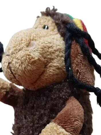 NICI Plüsch Schlüsselanhänger Affe Rasta Dreadlocks Peace 17cm Braun