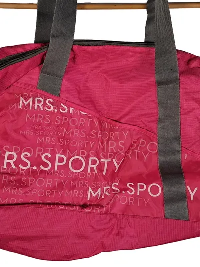 Markenlos Sporttasche Damen Pink Groß Fitnesstasche Gym Bag Polyester Nylon