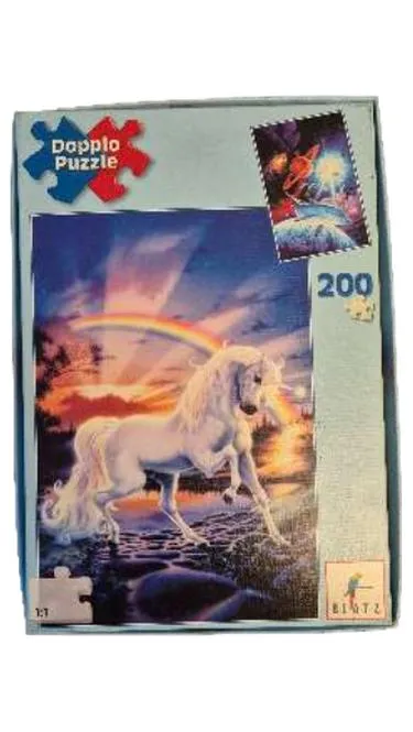 Blatz Doppio Puzzle 200 Teile Delfin Weltraum & Einhorn 2in1