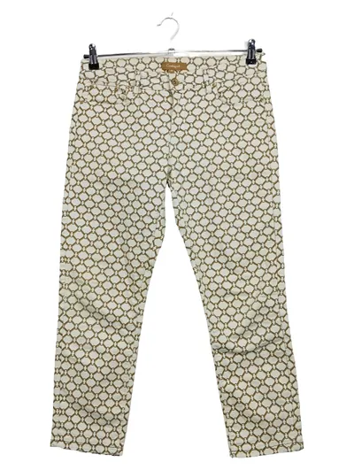 Conbipel Damen Stoffhose Größe 44 beige geometrisches Muster elegant