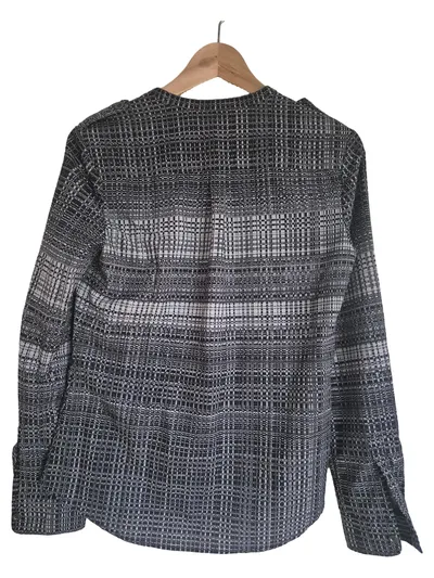 Calvin Klein Damen Bluse Langarm kariert Business XS Polyester Büro