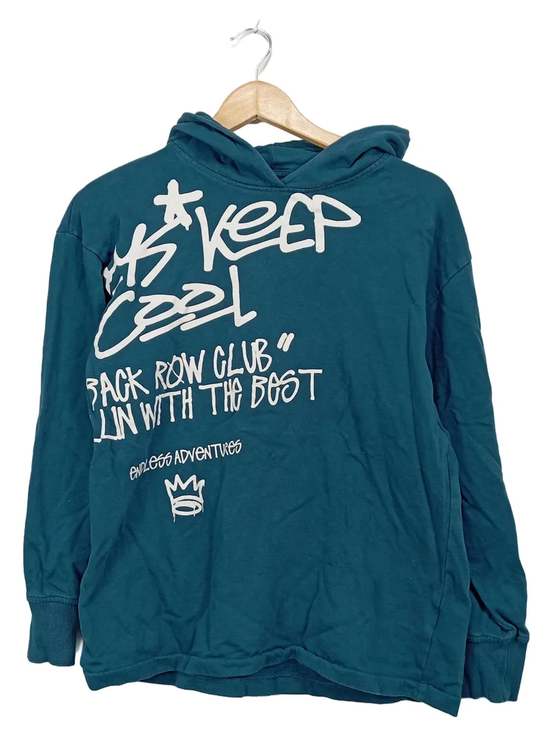 Bonprix Kapuzenpullover Hoodie Gr. 176/182 Petrol Streetwear Jungen 1