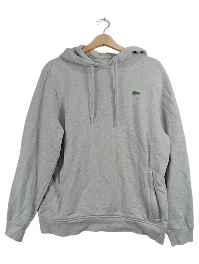 Lacoste Sport Kapuzenpullover Herren Gr. L Grau Hoodie Baumwolle