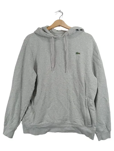 Lacoste Sport Kapuzenpullover Herren Gr. L Grau Hoodie Baumwolle