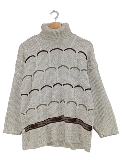 Ritasha Rollkragenpullover Damen Gr. 38 Beige Zopfmuster Strickpullover