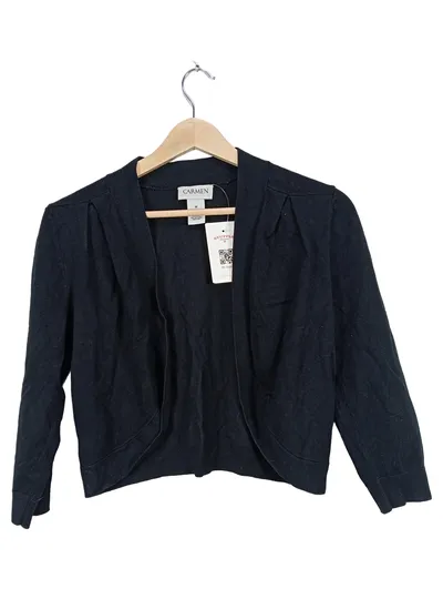 Markenlos Strickjacke Damen 3/4-Arm Elegant Schwarz Gr. M