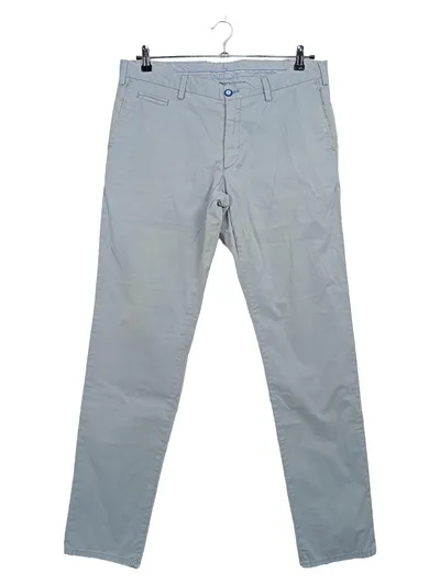 Massimo Dutti Herren Chino Stoffhose Gr. 46 Hellgrau Slim Fit