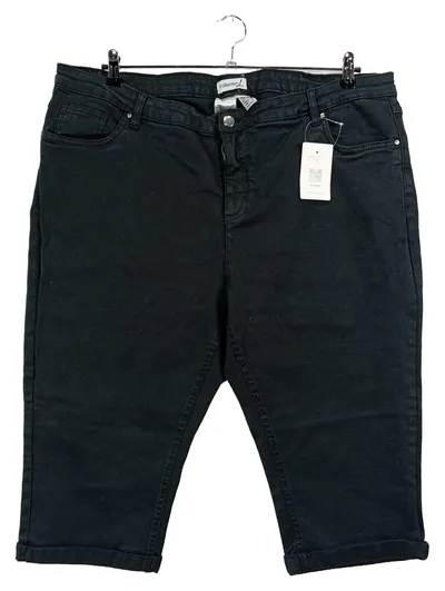 Collection L Damen Capri Stoffhose Schwarz Gr. 50 Stretch Casual