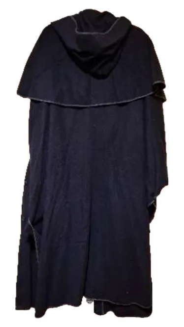 LODEN-FREY Cape Damen Gr. 38 Dunkelblau Wolle Kapuze Trachten Stil