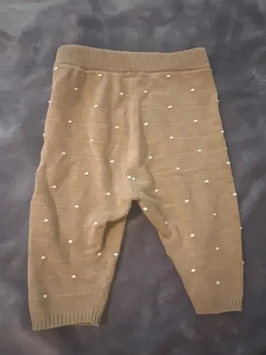 ALANA Baby Strickhose Gr. 68 Beige Punkte Baumwolle