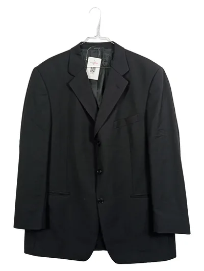 René Lezard Sakko Herren Business Elegant Schurwolle Schwarz Gr. 52 XL