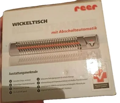 reer Wickeltisch Heizstrahler Infrarot Abschaltautomatik Silber