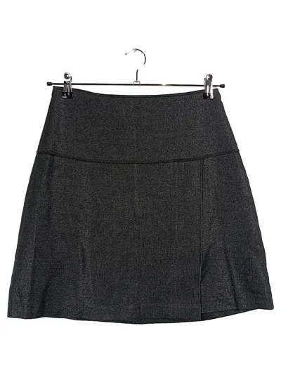 Strenesse A-Linienrock Damen Meliert Grau Wolle Business Midirock 38
