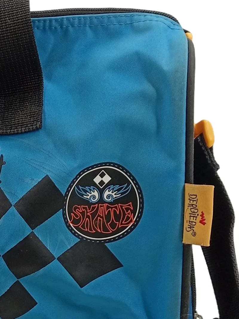 DerDieDas Kinder Sporttasche Skate Blau Kariert mit Schultergurt 4