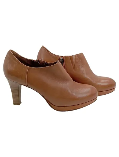 Tamaris Damen Stiefeletten Leder Braun Gr. 39 Ankle Boots Absatz