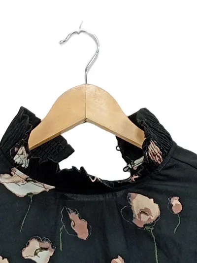 VERO MODA Damen Bluse Blumenmuster Gr. M Schwarz Langarm Feminin