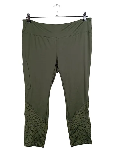 Ergeenomixx Damen Sport Leggings Capri Oliv Gr. 46 XXL Fitness