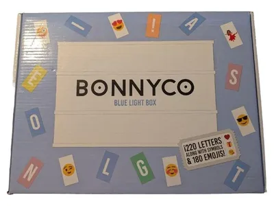 BONNYCO Blue Light Box Leuchtkasten 220 Buchstaben 180 Emojis LED Lichtbox