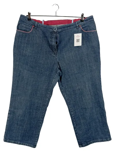 Ulla Popken Damen Jeans Straight Leg Gr. 50 Blau Baumwolle