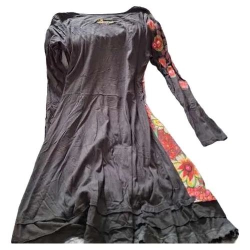 Desigual Tunikakleid Blumenmuster Spitze Stickerei Schwarz Gr. 44 XXL 6