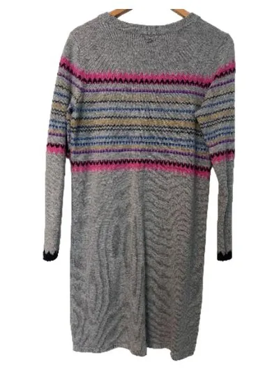 EDC by Esprit Damen Strickkleid Fair Isle Muster Grau Gr. L