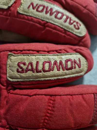 Salomon Skihandschuhe Herren Rot Leder Thinsulate Einheitsgröße Winter