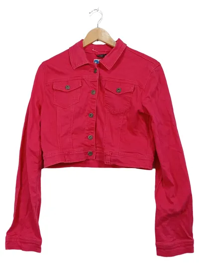 CRASH ONE Jeansjacke Mädchen Pink Cropped Baumwolle Gr. 176 Freizeit