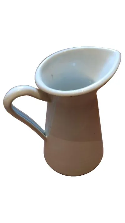 IKEA Krug Metall Weiß 16 cm Minimalistisch Skandinavisch Alltag